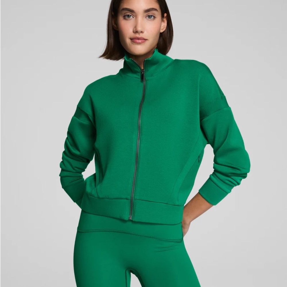 SPANX AirEssentials Track Jacket in Field Green